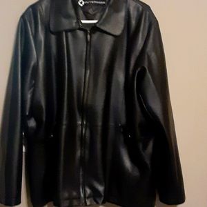 OUTEREDGE BLACK FAUX LEATHER 2X JACKET